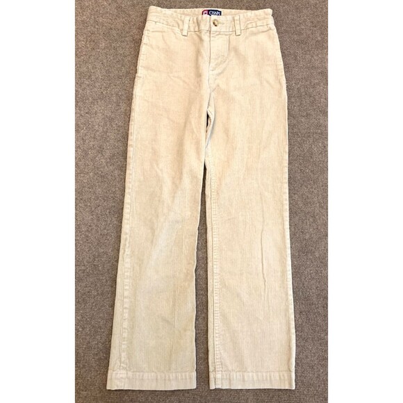 Chaps Pants Boys 10 Corduroy Flat Front Straight Leg Khaki Cotton Preppy Chino - Picture 1 of 7